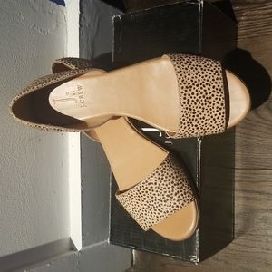 J. Crew Factory Morgan Calf Hair Peep-Toe Flats